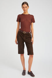 Americano Suede Bermuda Trouser Shorts