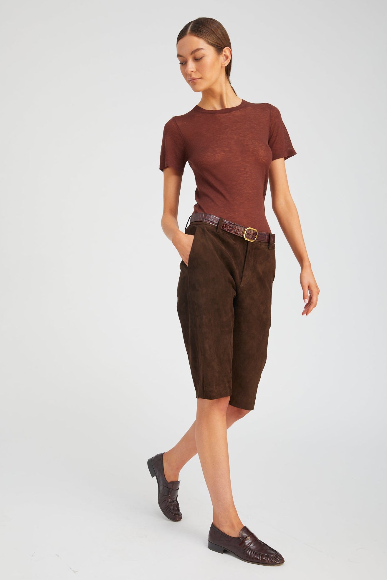 Americano Suede Bermuda Trouser Shorts