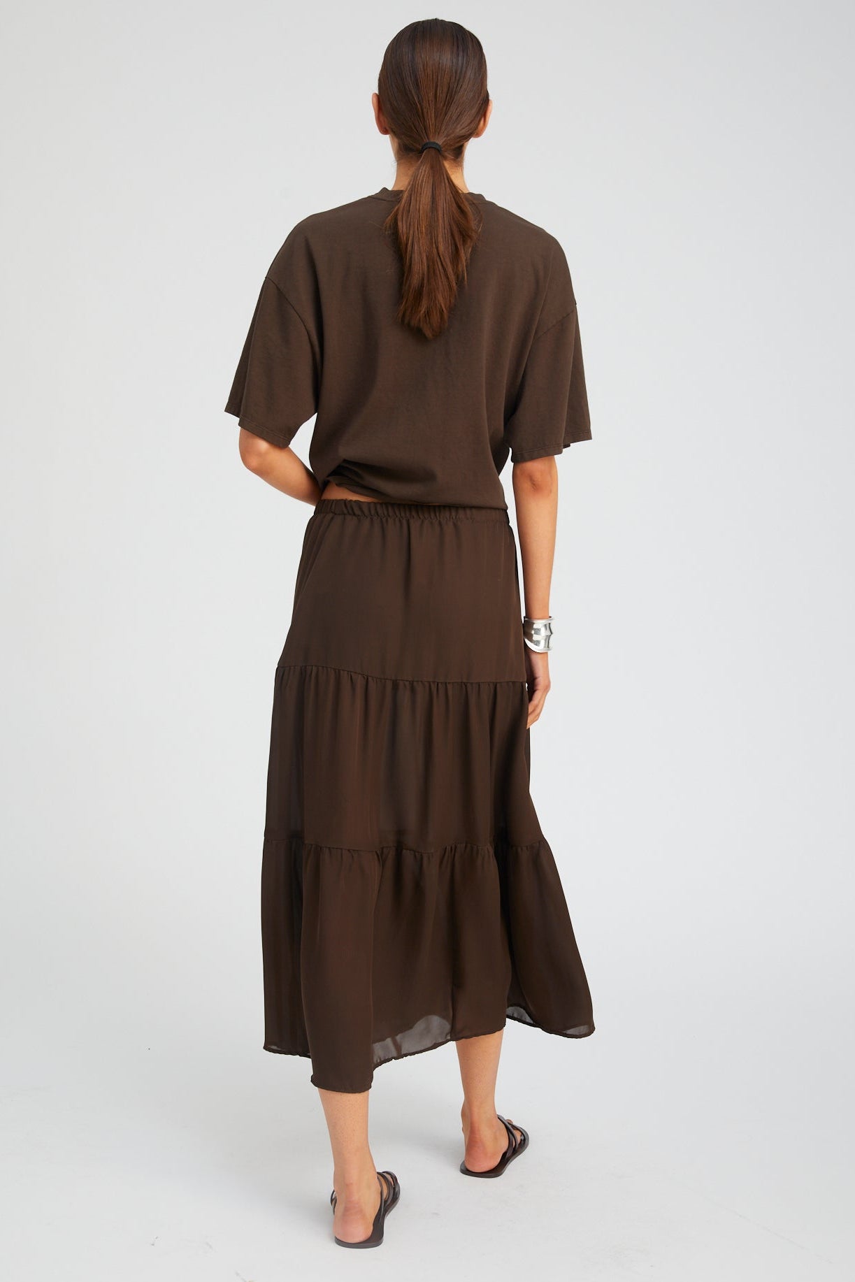 Silk Tiered Maxi Skirt