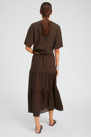 Silk Tiered Maxi Skirt