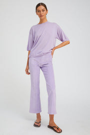 Ankle Flare Corduroy Pants with Princess Seams