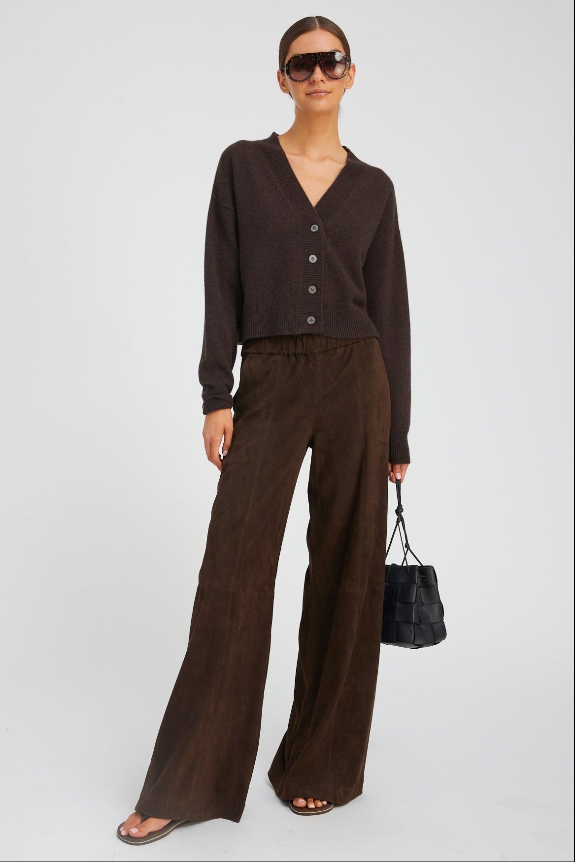 Americano Suede Wide Leg Trousers