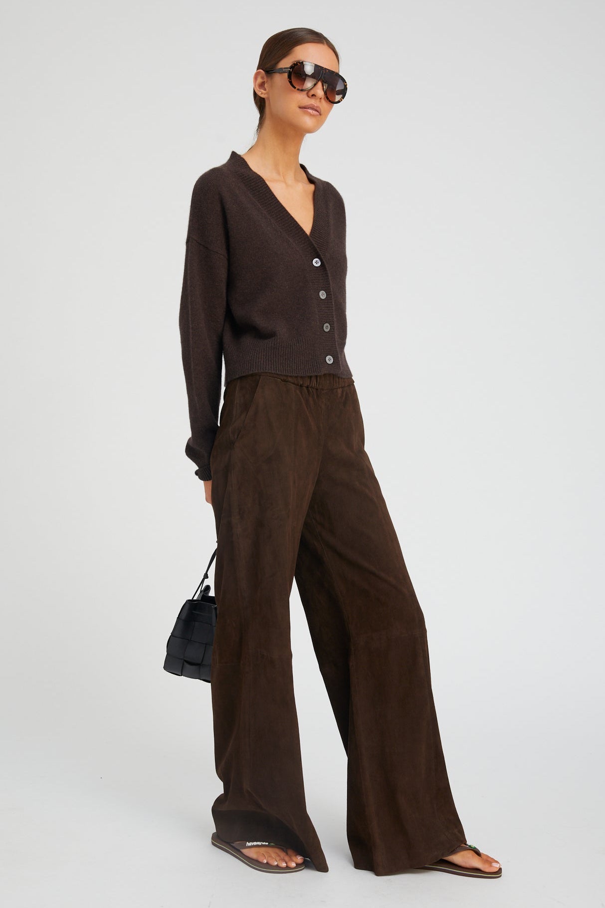 Americano Suede Wide Leg Trousers