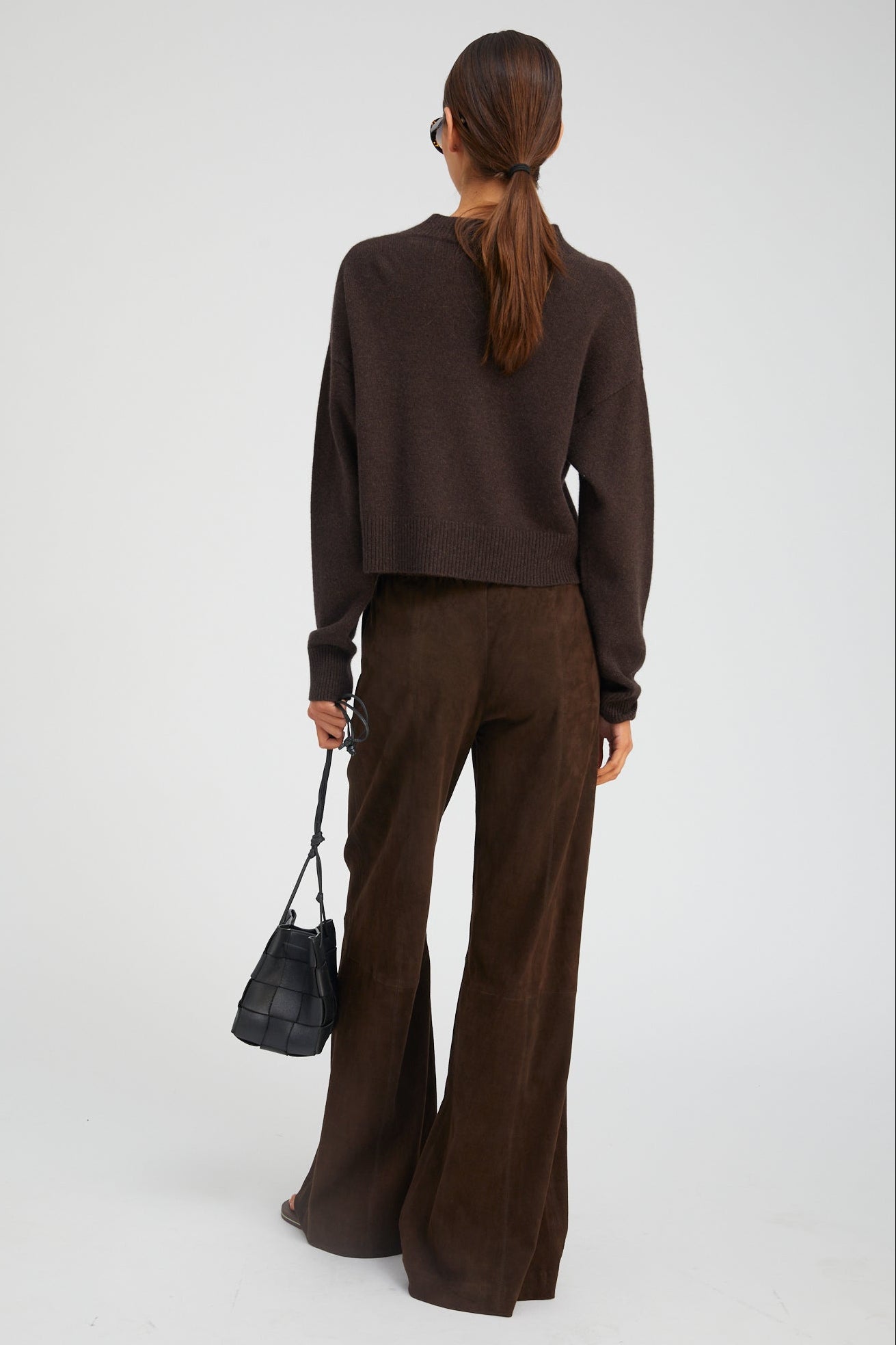 Americano Suede Wide Leg Trousers