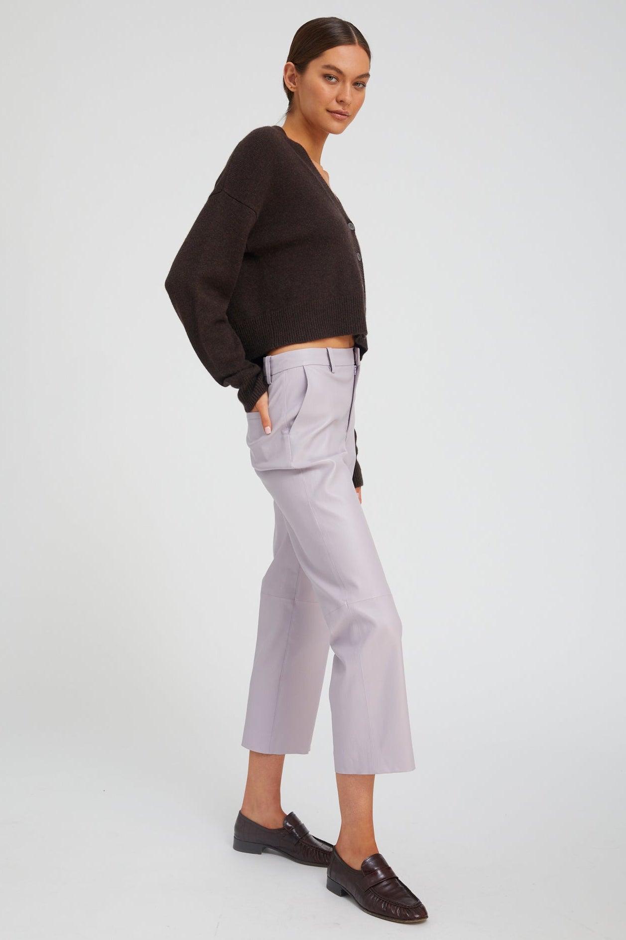Leather Cropped Trousers
