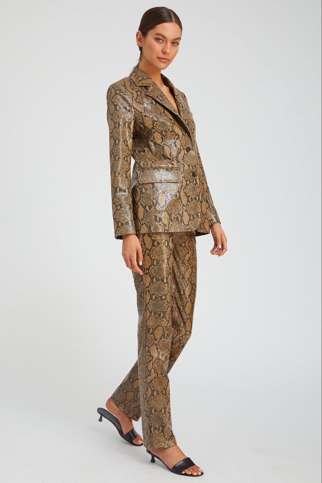 Tan Python Leather Classic Blazer