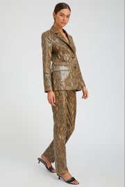 Tan Python Leather Classic Blazer