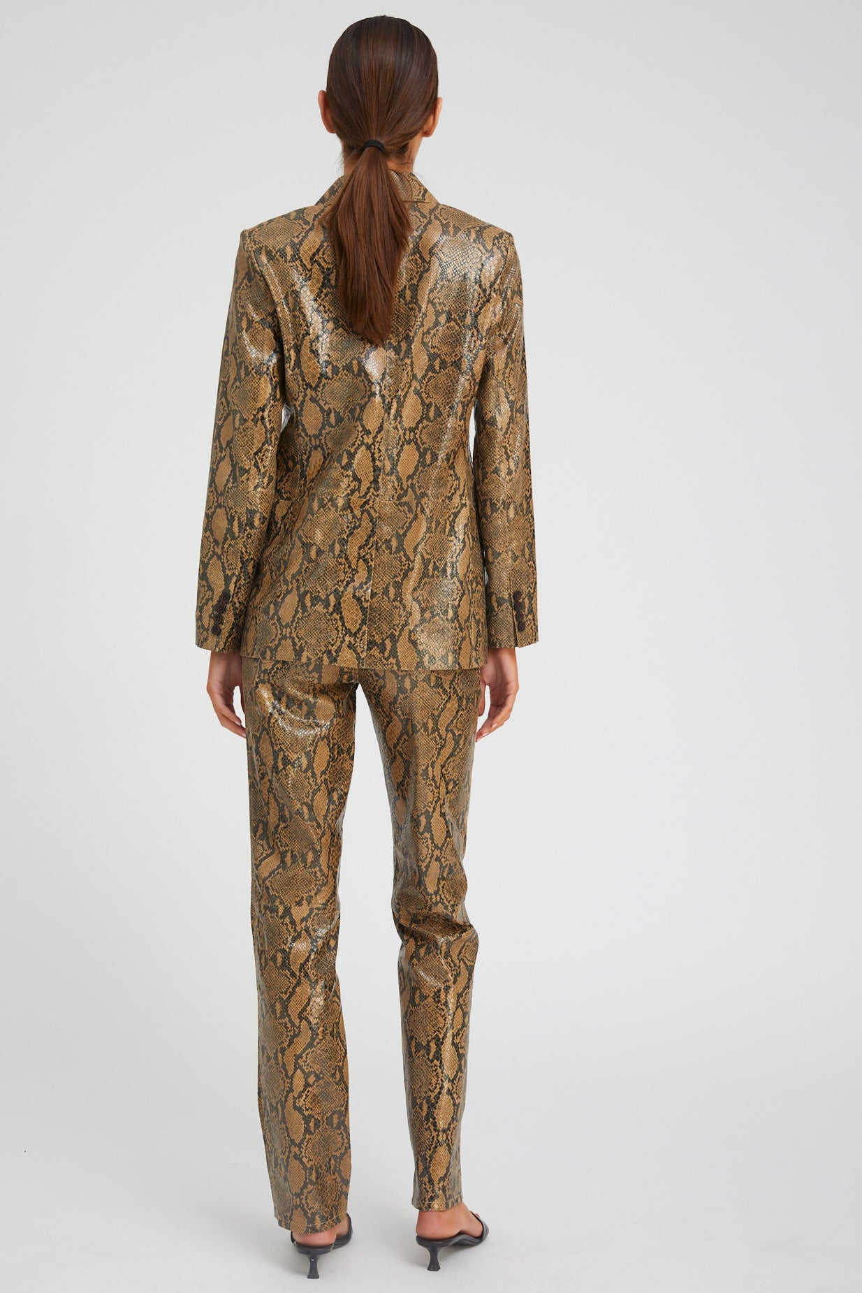 Tan Python Leather Classic Blazer