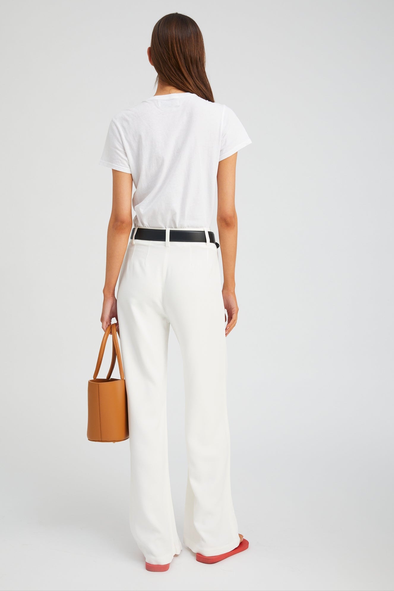 white pleated dress pants High-Rise Wide-Leg Pleated Dress Pants for Tall Women in Off White Pinstripe 16 / Tall / Off White Pinstripe
