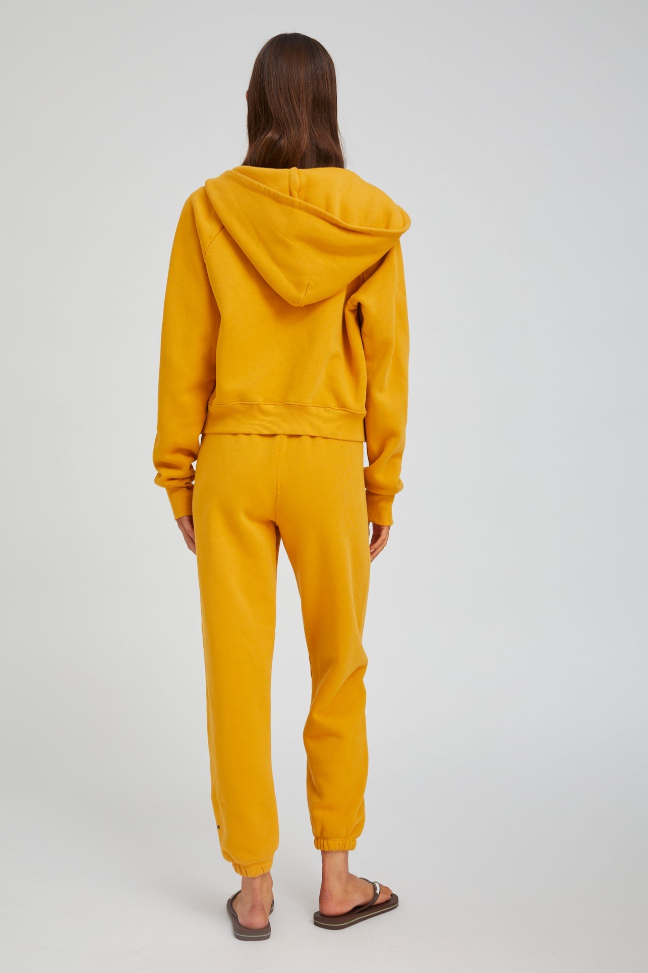 Mustard Cotton Mini Logo Sweatpants