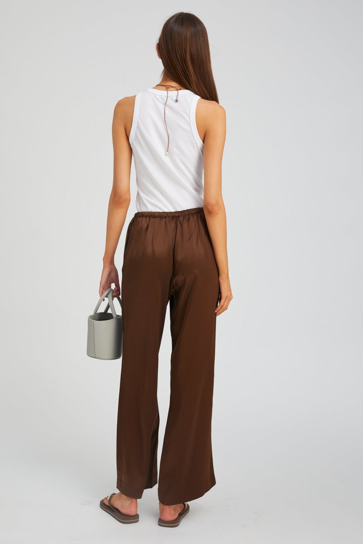 Brown Silk Kauai Pants