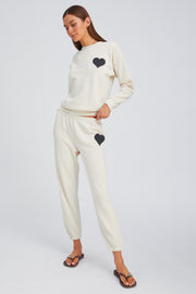 Vintage White Heart Sweatshirt