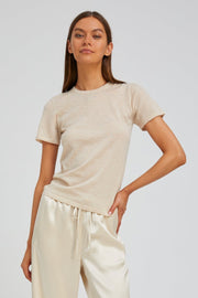 Latte Ultra Fine Cashmere Tee