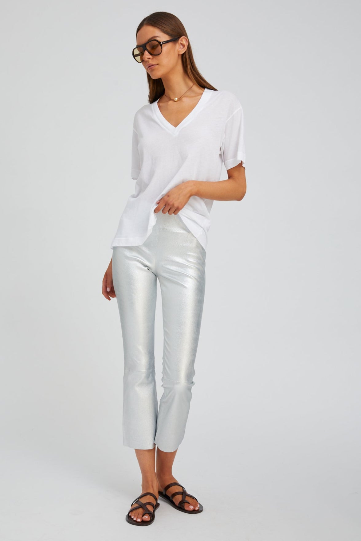 White V-Neck Tee