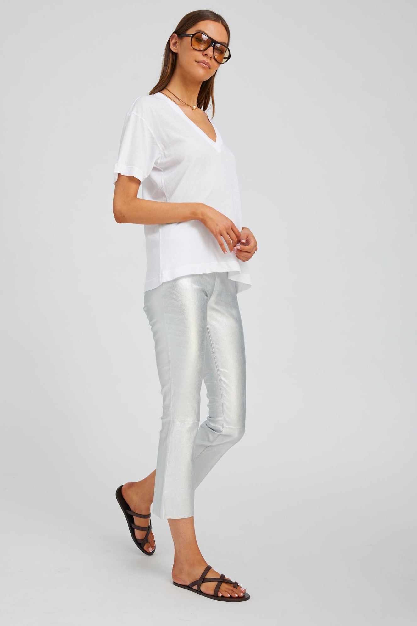 White V-Neck Tee