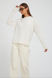 Chalk Cashmere Loose Gauge Crewneck