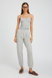 Heather Grey Rib V Neck Tank