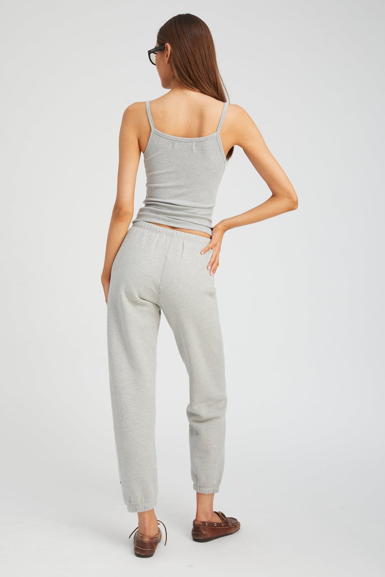 Heather Grey Rib V Neck Tank