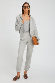 Heather Grey Cotton Mini Logo Sweatpants