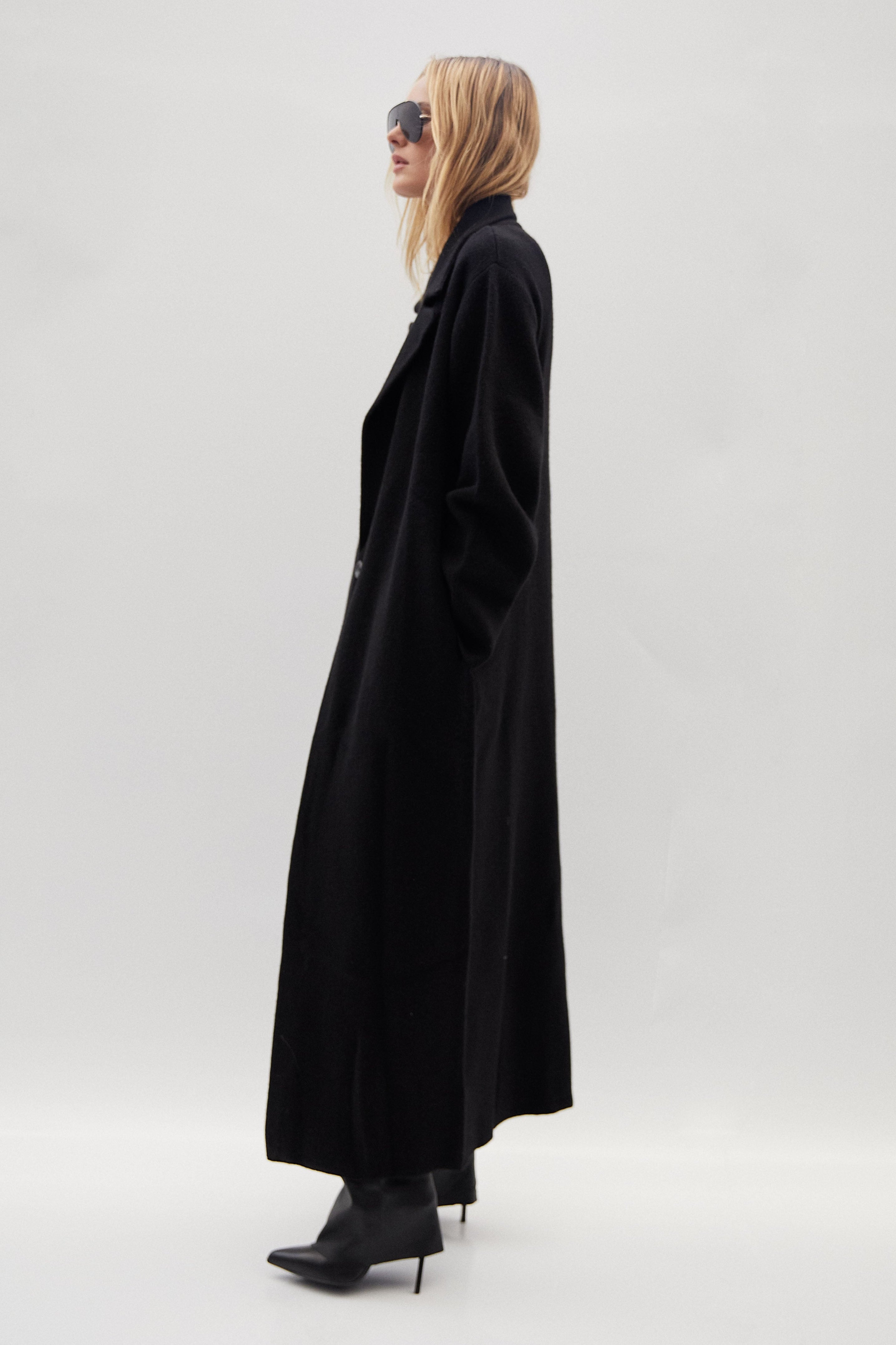 Black Cashmere Classic Coat