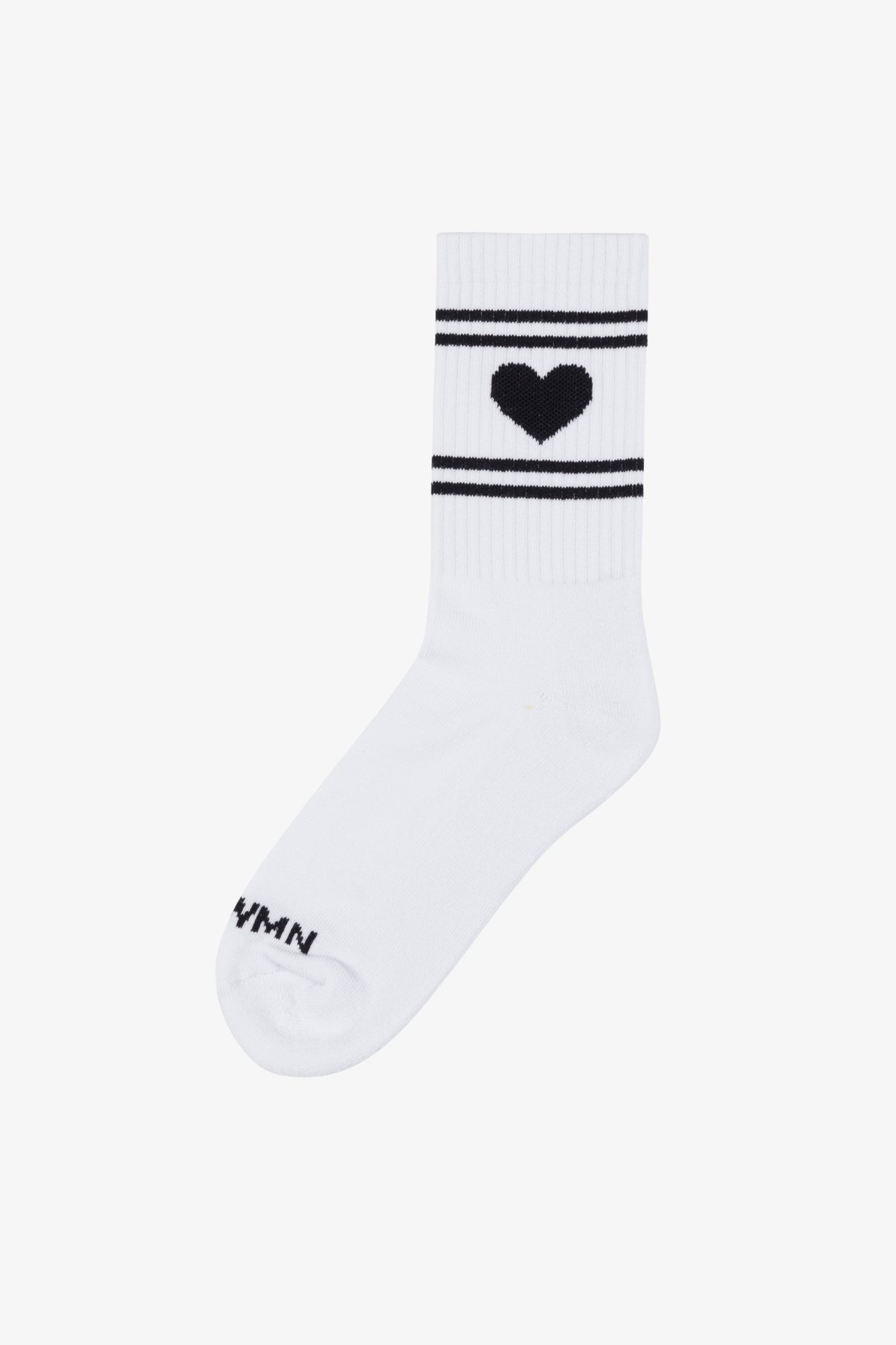 White with Black Heart Les Chaussettes