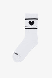 White with Black Heart Les Chaussettes