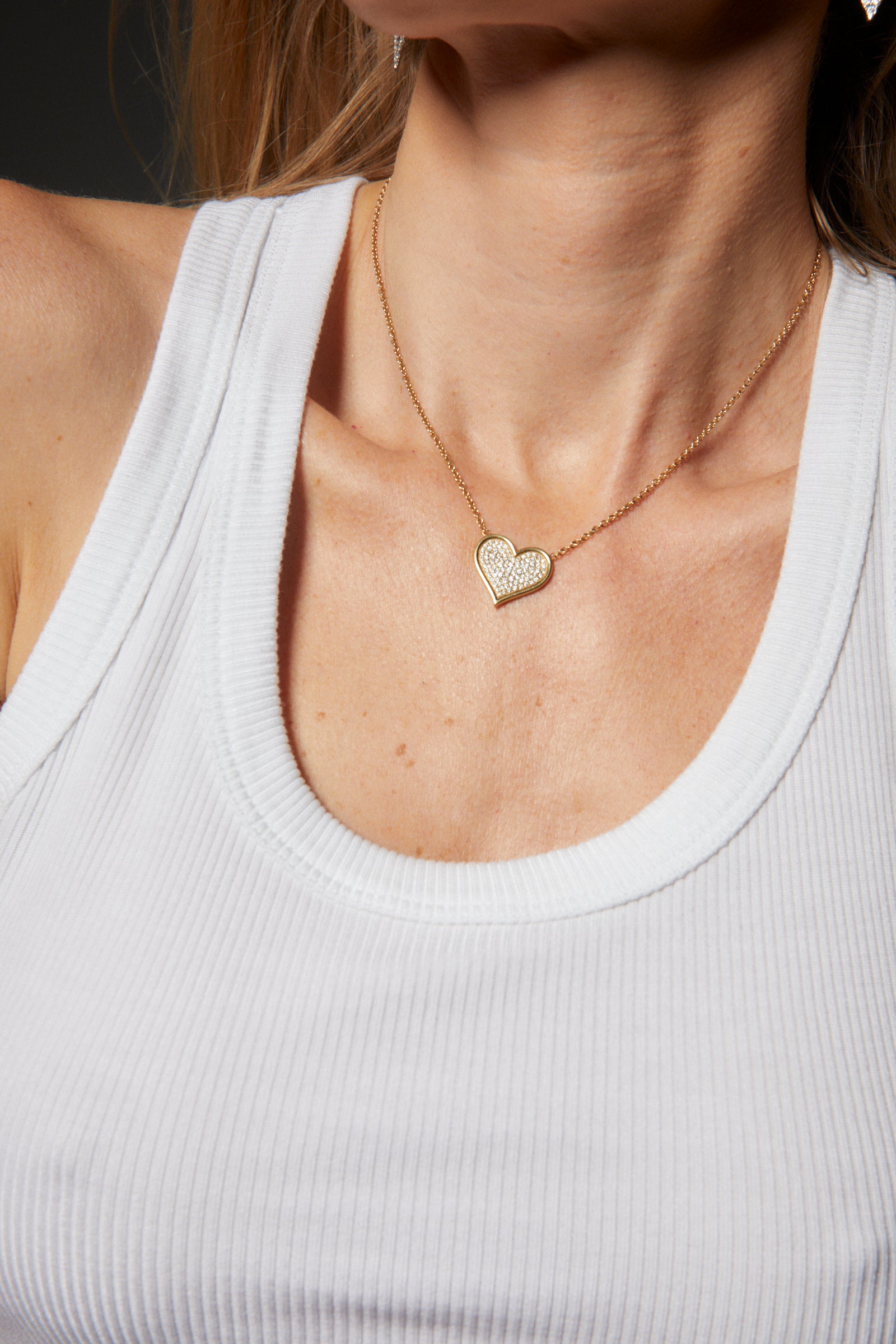 Diamond Pave Heart Necklace