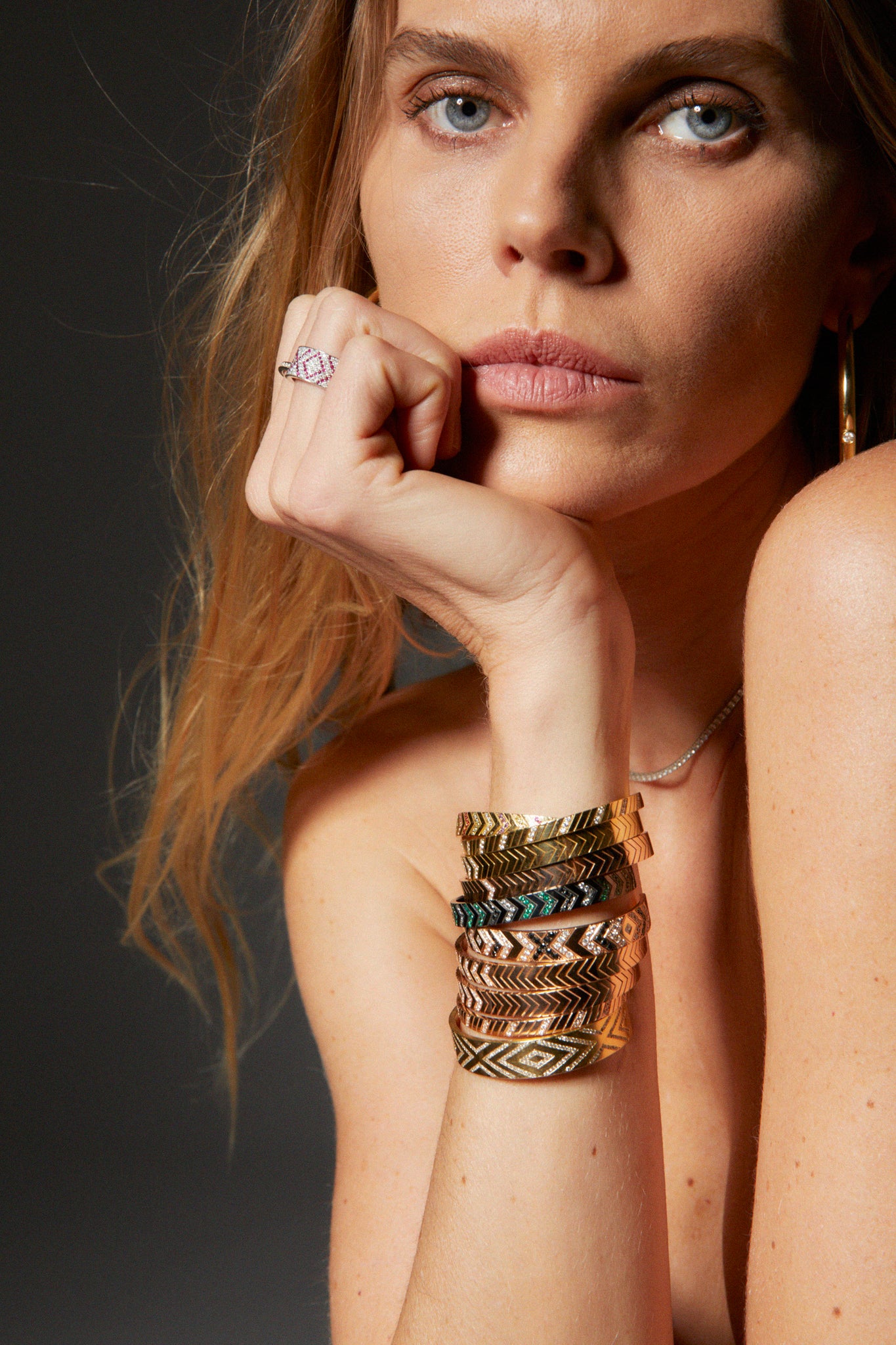 Friendship Diamond Lozenge Cuff 8mm