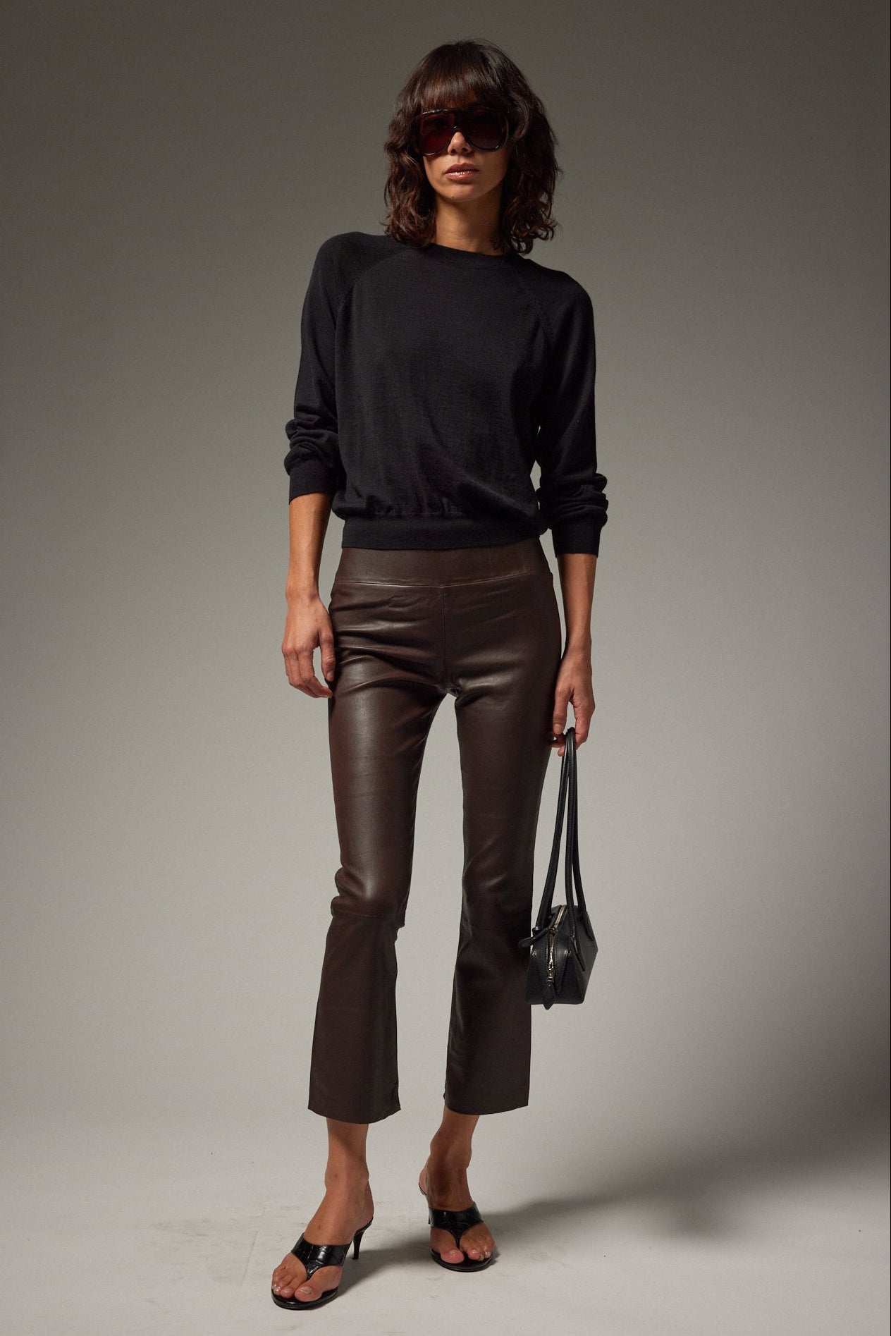 Grace Leather Crop Flare