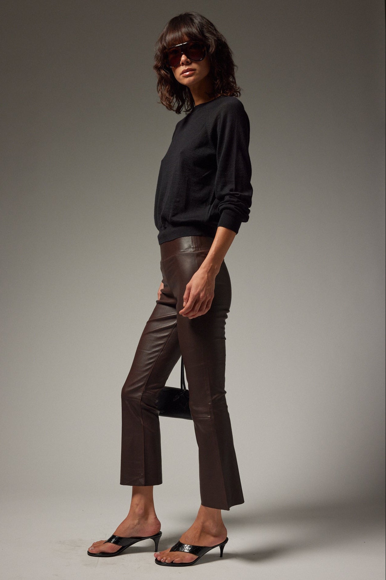 Grace Leather Crop Flare