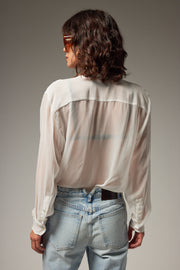 Mara Silk Chiffon Button Down