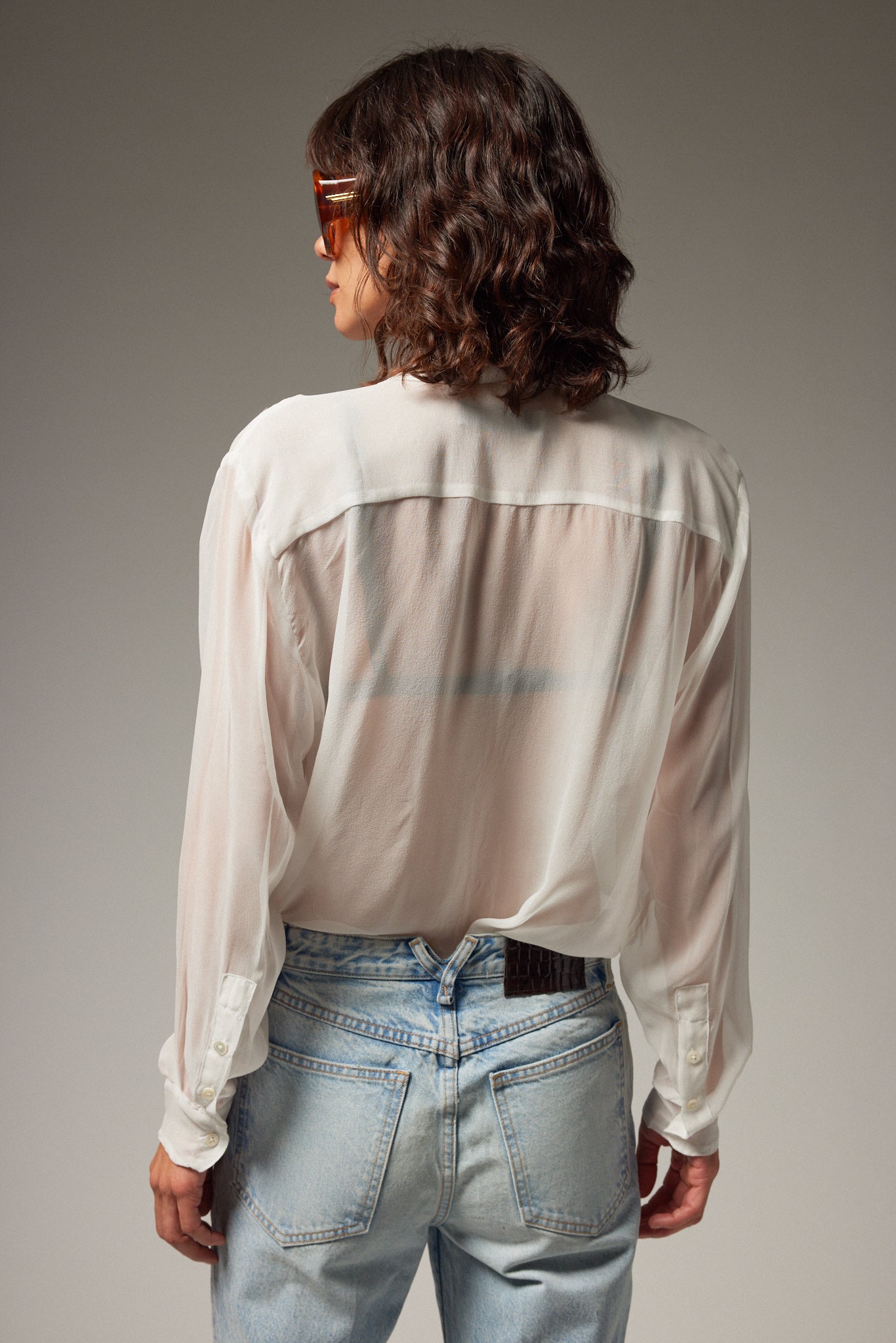 Mara Silk Chiffon Button Down