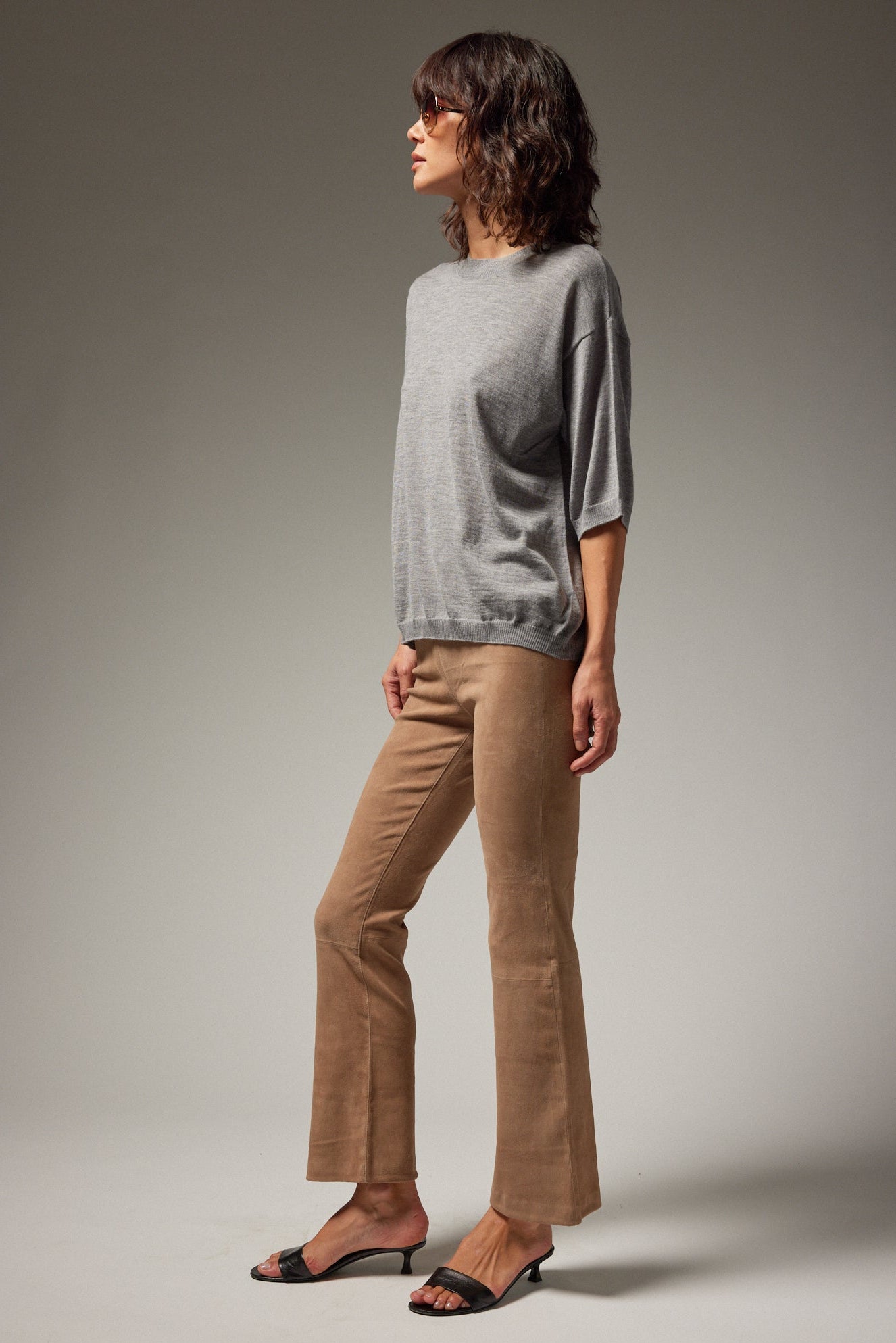 Grey Cashmere Boxy Tee