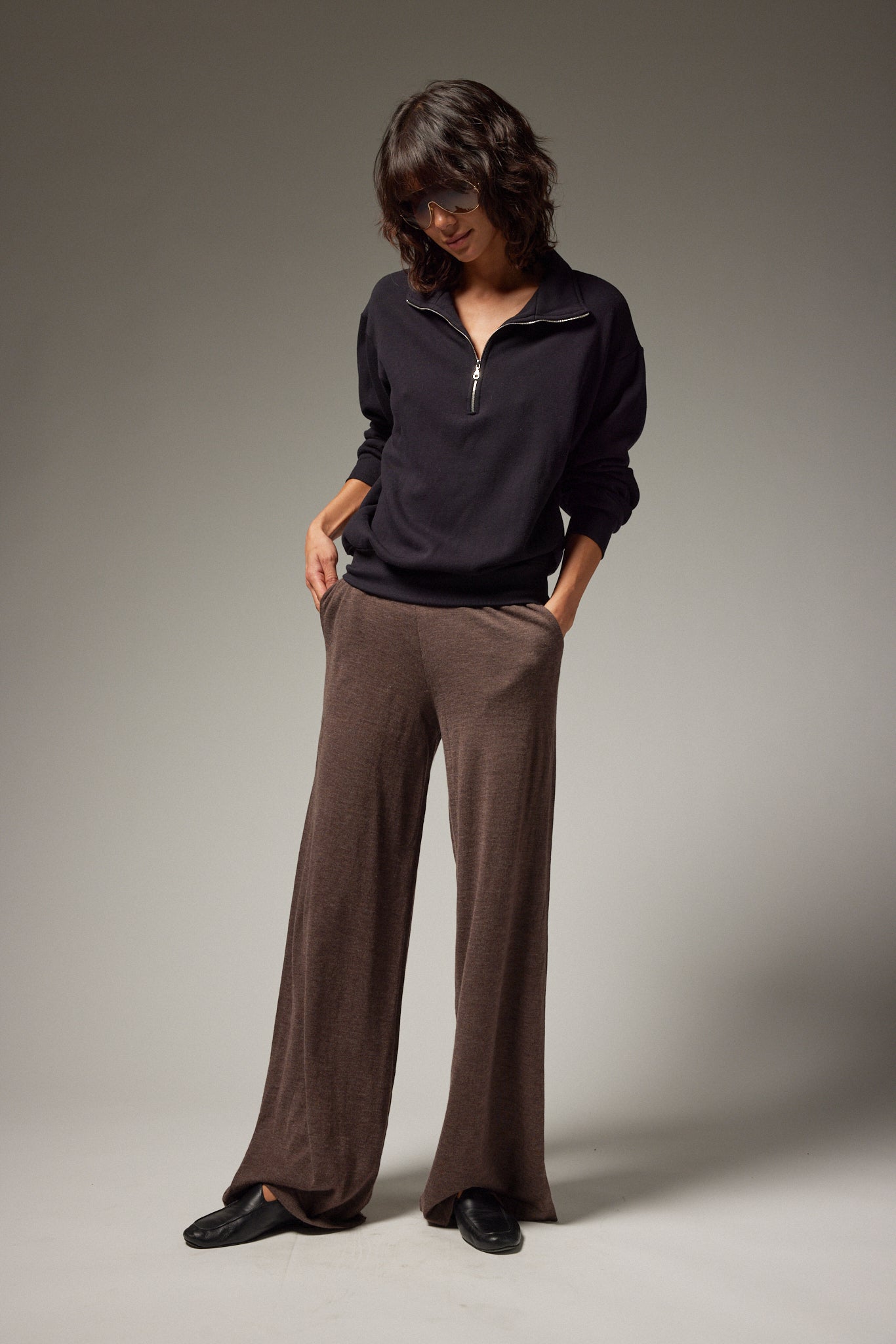 Wide Leg Fine Cashmere Pants