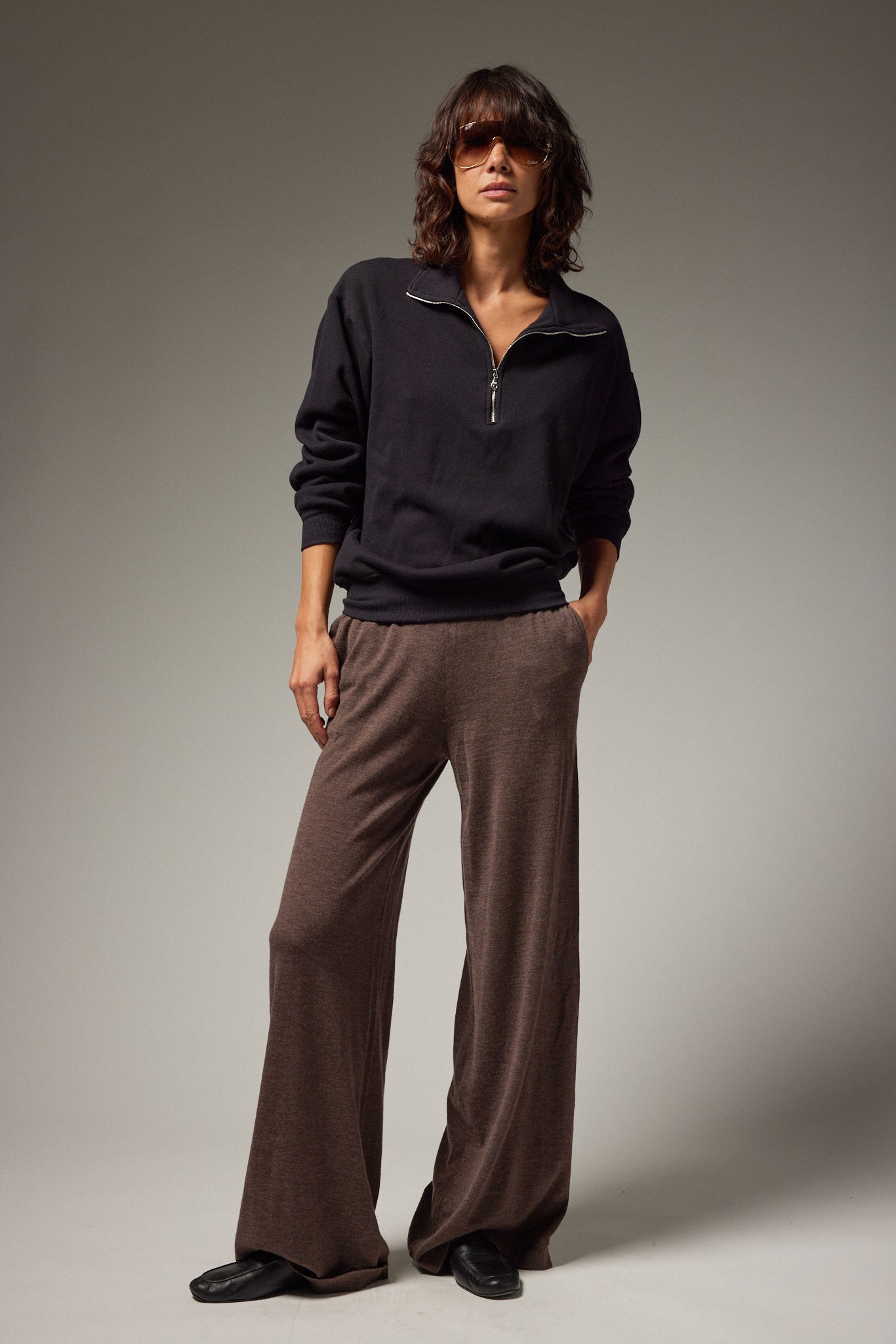 Wide Leg Fine Cashmere Pants