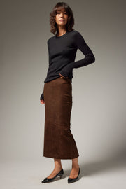 Carolyn Suede Tube Skirt