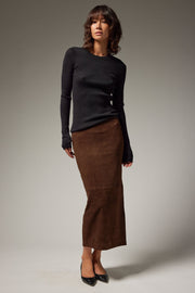 Carolyn Suede Tube Skirt