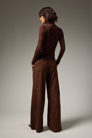 Suede Wide Leg Trousers