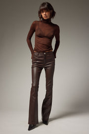 Leather 5 Pocket Micro Flare