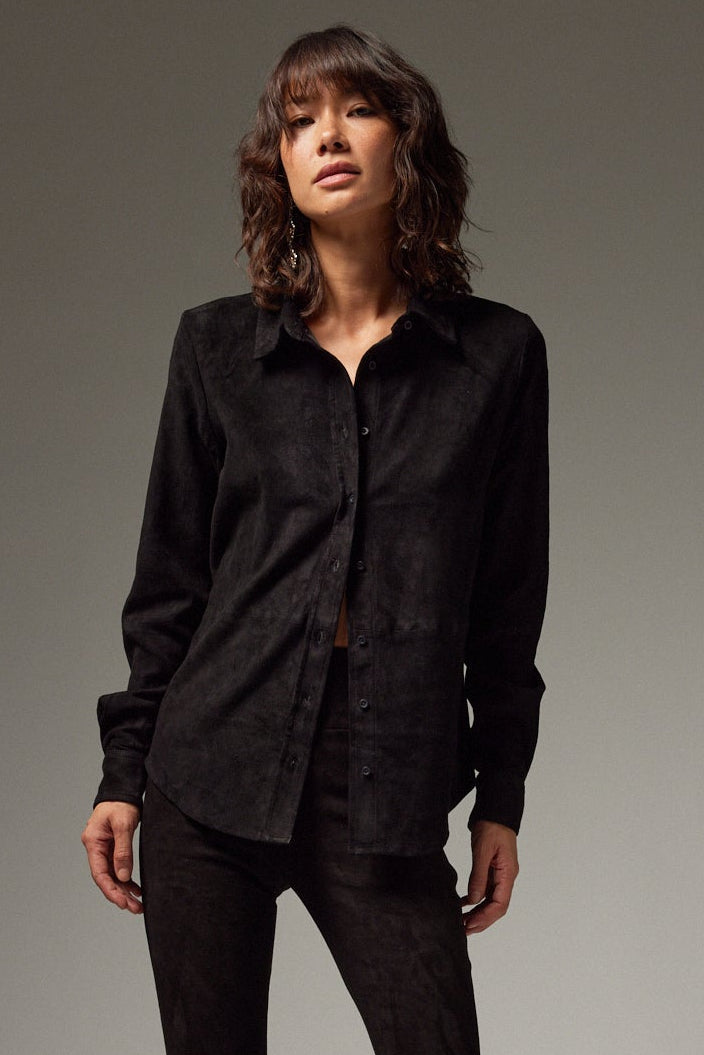 Fonda Suede Button Down
