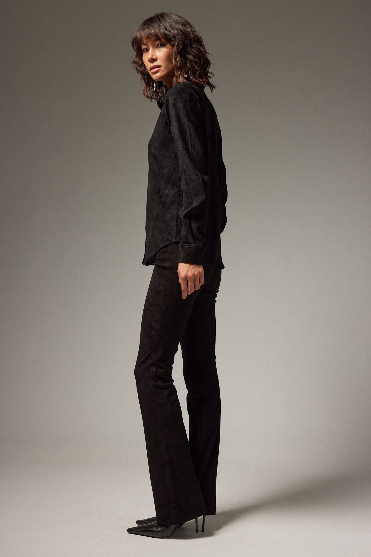 Fonda Suede Button Down