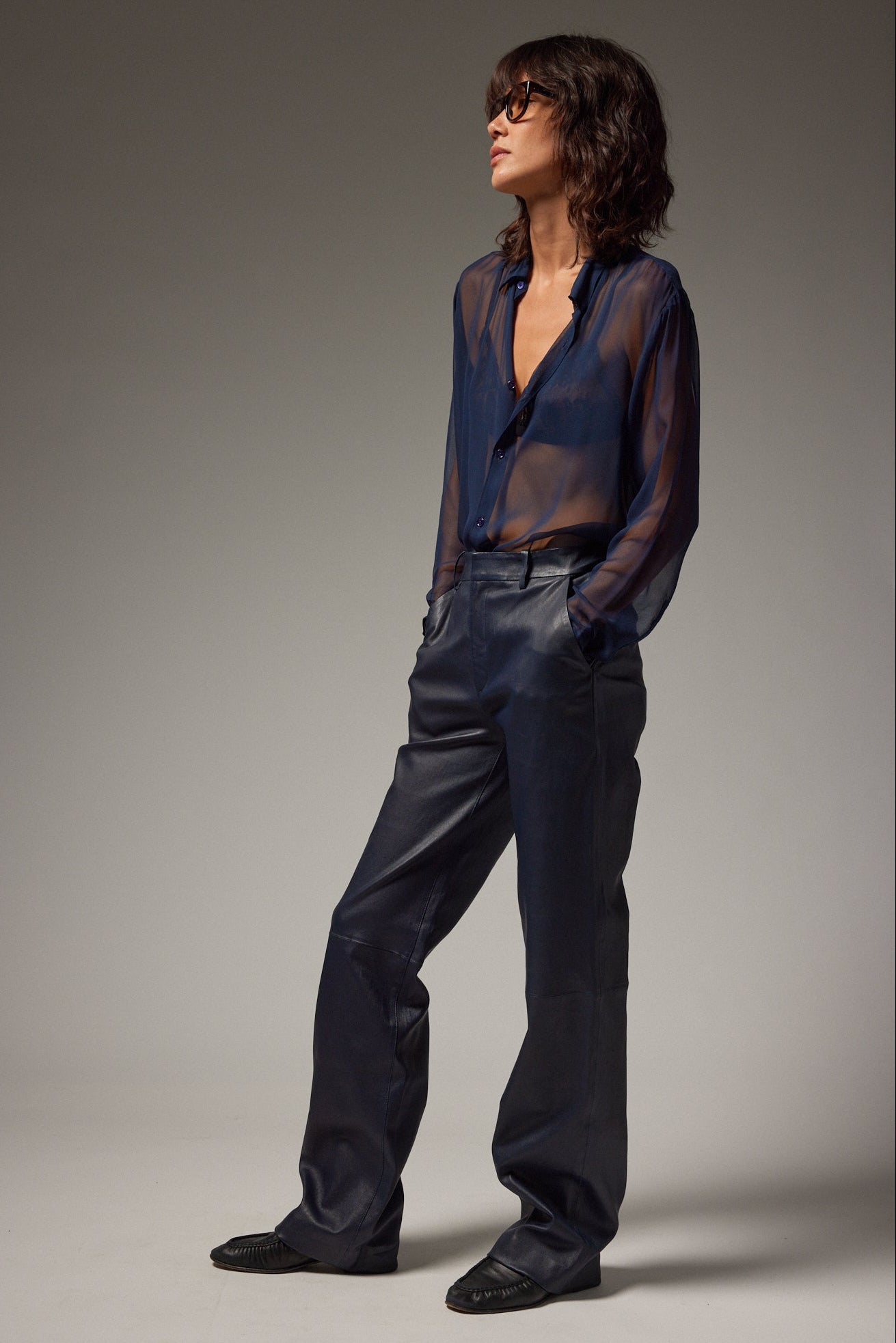 Mara Silk Chiffon Button Down