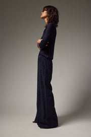 Wide Leg Suede Trousers
