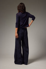 Wide Leg Suede Trousers