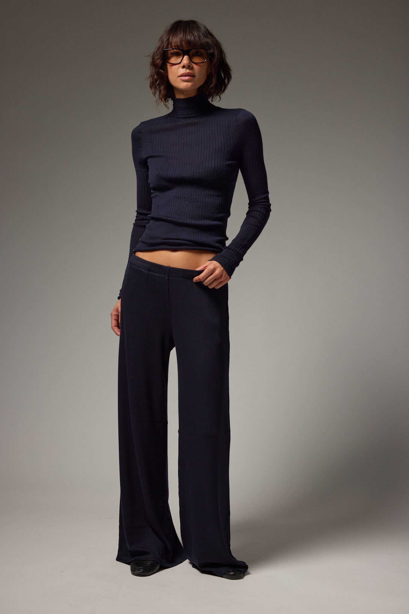 Wide Leg Rib Pants
