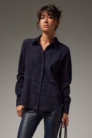 Fonda Suede Button Down