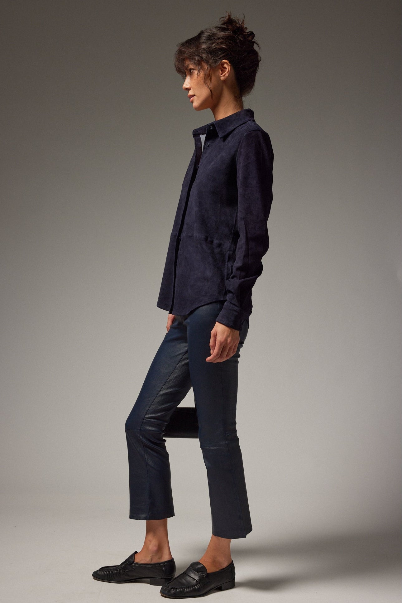Fonda Suede Button Down