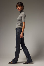 5 Pocket Leather Micro Flare