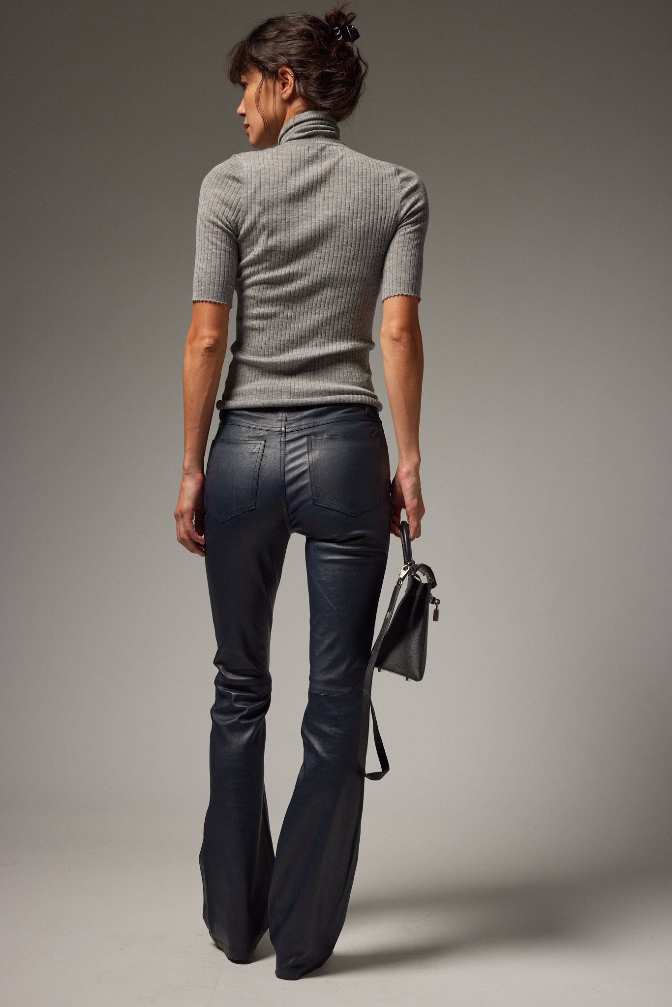 5 Pocket Leather Micro Flare