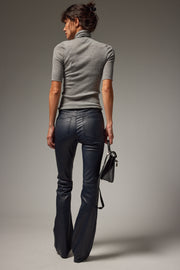 5 Pocket Leather Micro Flare